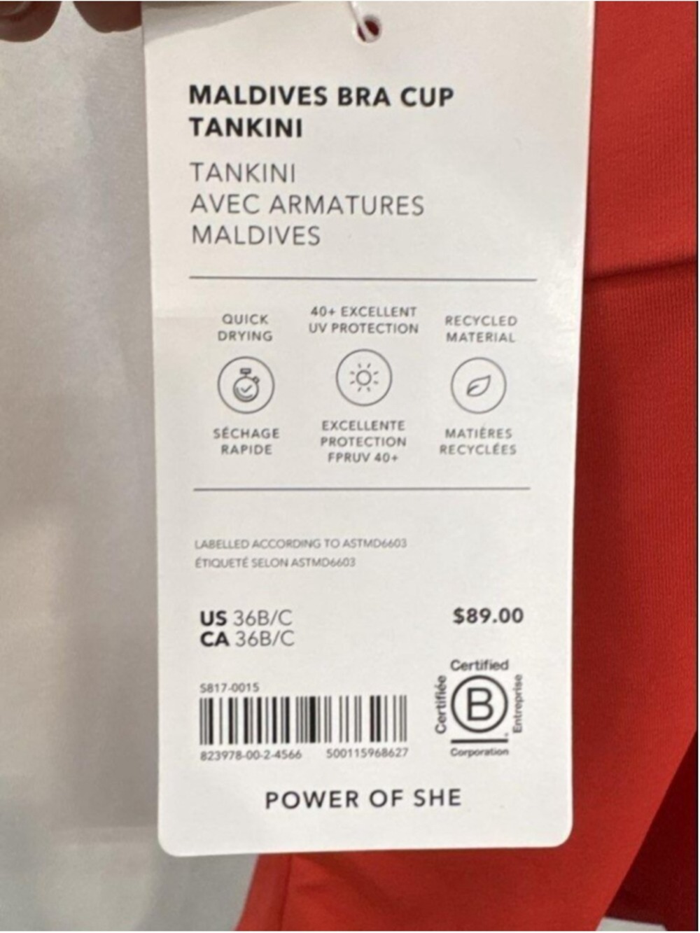 Athleta Maldives Tankini 36B/C Swim Bottom Medium Orange Set NWT - Picture 7 of 10